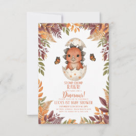watercolour butterfly Dinosaur Baby Shower Inbjudningar