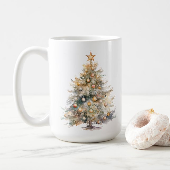 Watercolour Christmas Coffee Mug Kaffemugg (Med munk)