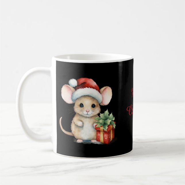 Watercolour Christmas Mouse Kaffemugg (Vänster)