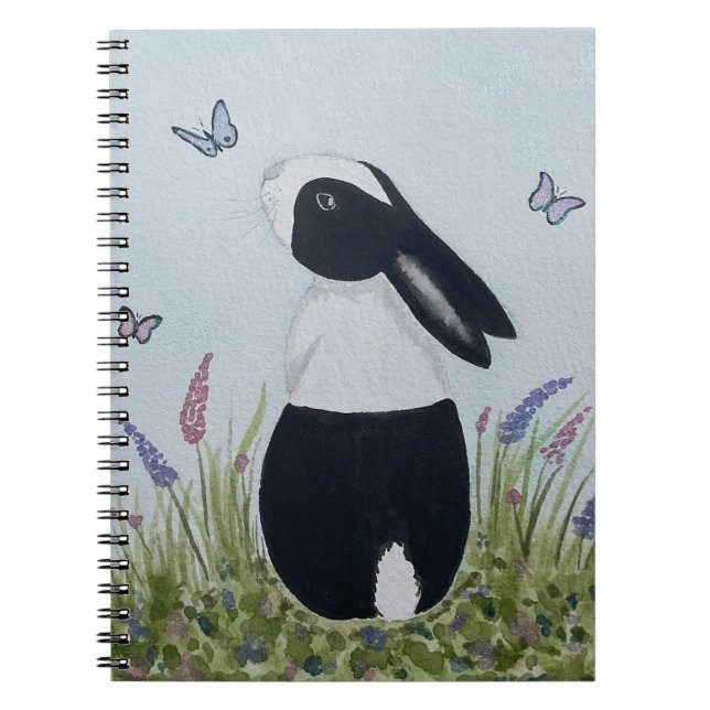 Watercolour Dutch Bunny Rabbit Anteckningsbok (Framsidan)