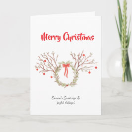 watercolour elegant christmas Folded Greeting Card Kort