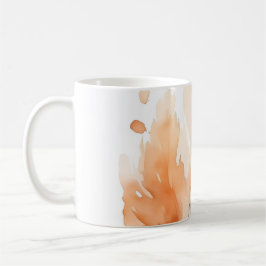 Watercolour Fjäder Art Print | Boho Orange Teal F Kaffemugg