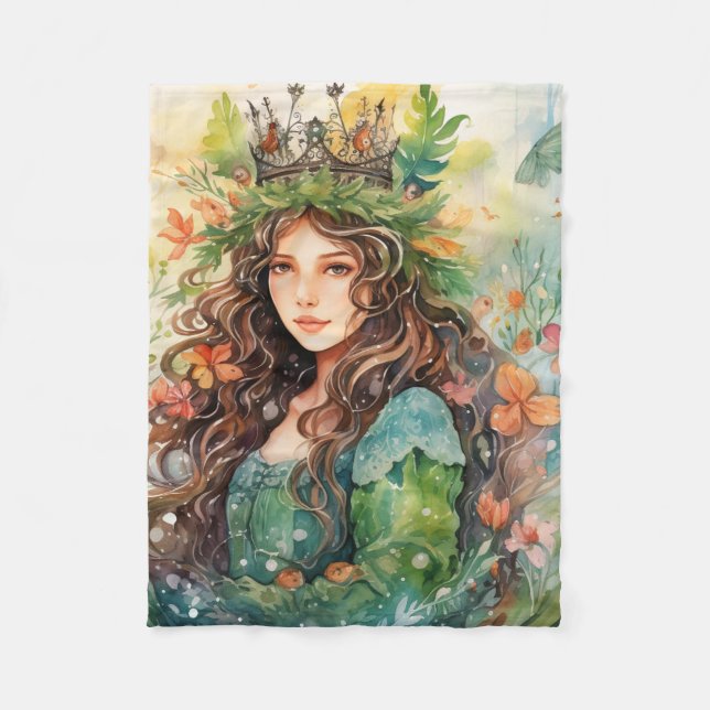 Watercolour Forest Princess Fleecefilt (Framsidan)