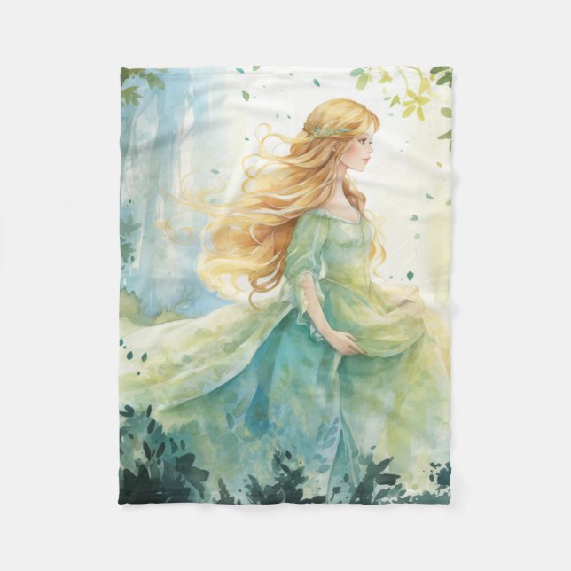 Watercolour Forest Princess Fleecefilt (Framsidan)