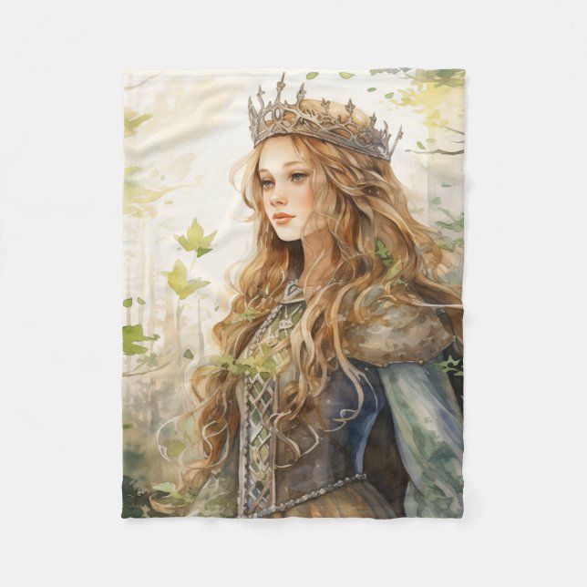 Watercolour Forest Princess Fleecefilt (Framsidan)