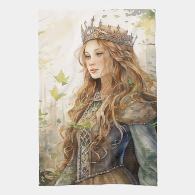 Watercolour Forest Princess Kökshandduk (Vertikal)