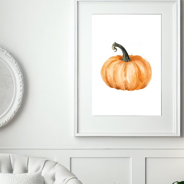 Watercolour Pumpkin Fall Print – Orange Pumpkin Poster (Skapare uppladdad)