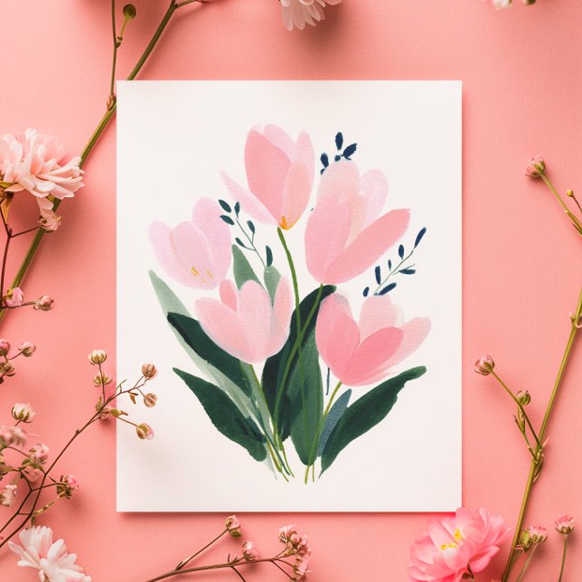 Watercolour Tulips Mother’s Day Card Julkort (Skapare uppladdad)