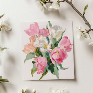 Watercolour Tulips Mother’s Day Card painting Julkort
