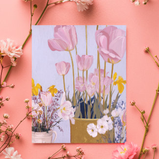 Watercolour Tulips Mother’s Day Card painting Julkort