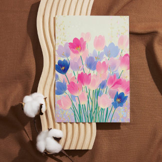 Watercolour Tulips Mother’s Day Card pastel Julkort