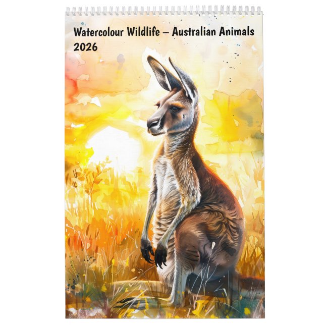 Watercolour Wildlife – Australian Animals 2026 Kalender (Omslag)