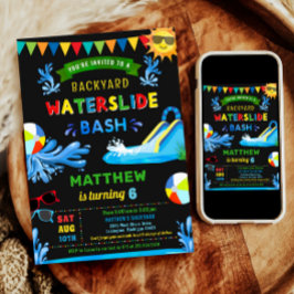 Waterdiag Bash Summer Boy Födelsedagsfest Inbjudningar