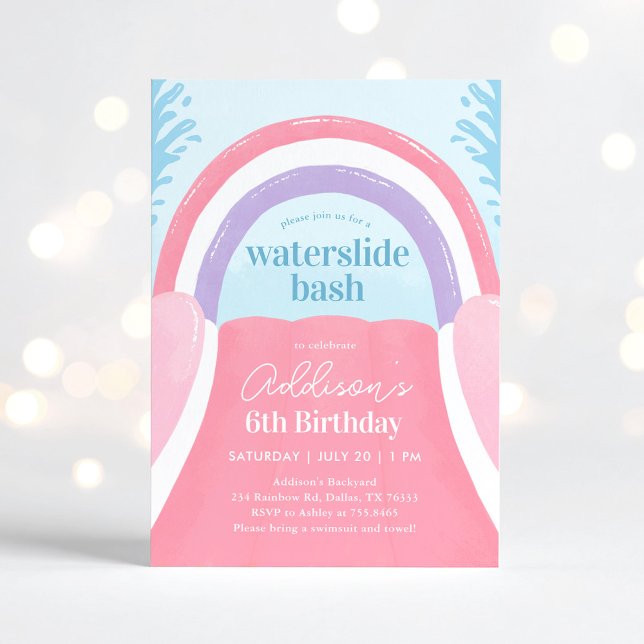Waterdiag Bash Summer Girl Birthday Inbjudningar (Skapare uppladdad)