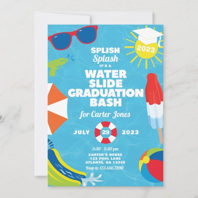 Waterdiag Studenten Bash/Bassäng Party-inbjudan Inbjudningar (Framsida)