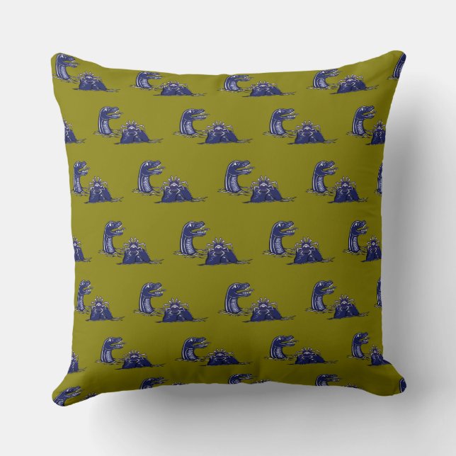 WaterDragonAndMonsterCrab Dekorativ kudde (Baksida)
