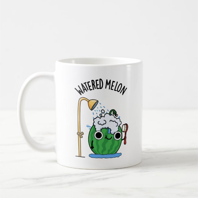 Watered Melon Funny Watermelon Pun Kaffemugg (Vänster)