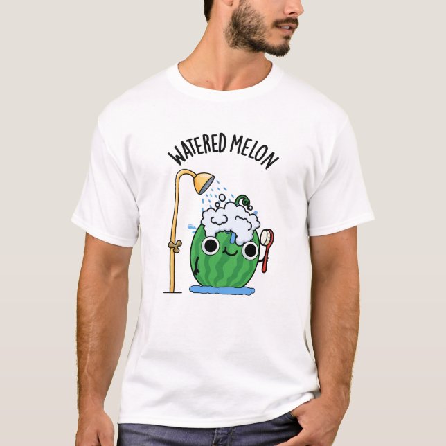 Watered Melon Funny Watermelon Pun T Shirt (Framsida)