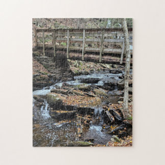 Waterfall and bridge Puzzle Pussel