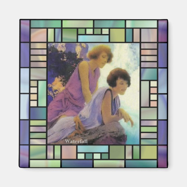 ’Waterfall’, av Maxfield Parrish Magnet (Framsidan)