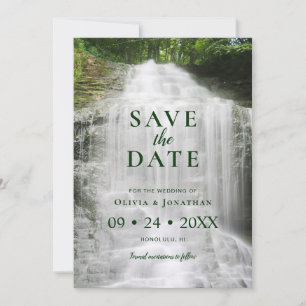 Waterfall Bröllop Photo Save Date Spara Datumet