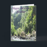 Waterfall Brother Birthday Kort<br><div class="desc">Den här scenbilden med vattenfall gör din födelsedag hälsning extra spännande och speciell.  Det är tillbaka till naturområdet...  kommer att fånga fantasin och tända ditt meddelande.</div>