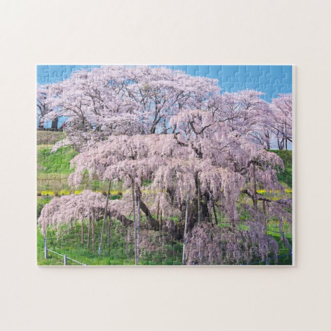 waterfall cherry blossom tree pussel (Horisontell)