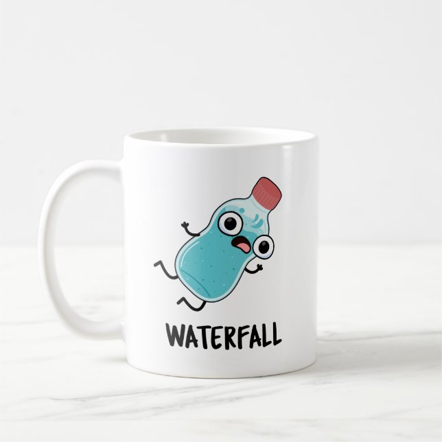 Waterfall Funny Vatten Pun Kaffemugg (Vänster)