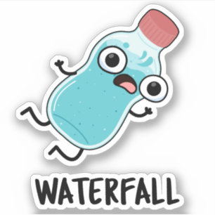 Waterfall Funny Vatten Pun Klistermärken