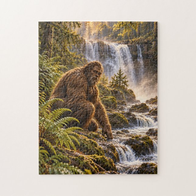 Waterfall Guardian Bigfoot Pussel (Vertikal)
