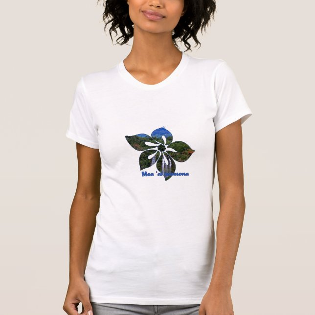 ’Waterfall Hibiscus’ Dam Tee Shirt (Framsida)