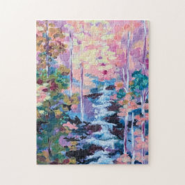 Waterfall Impressionism Painting Pussel