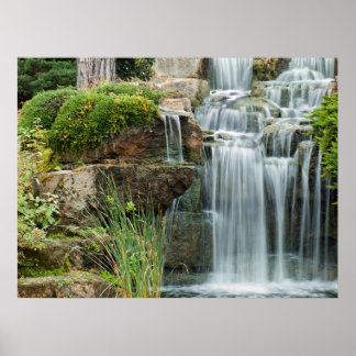 Waterfall Kew trädgårdens Poster