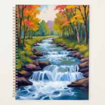 Waterfall Nature Landscape Painting