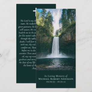 Waterfall Photo Prayer Memorial Bookmark
