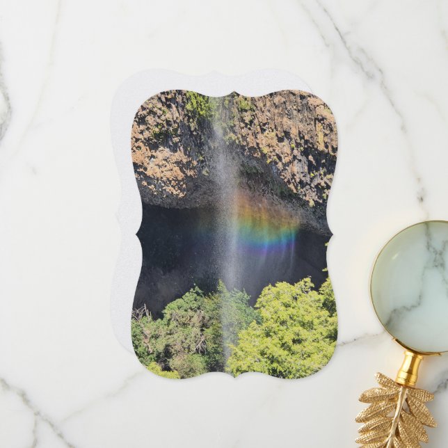 Waterfall Rainbow Tack Kort (Fram/Back In Situ)