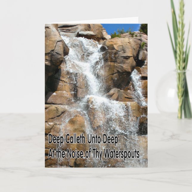 Waterfall Scripture Christian Thinking of You Card Kort (Framsida)