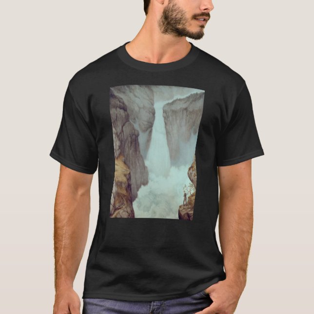 Waterfall Theodor Kittelsen T Shirt (Framsida)