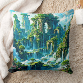 Waterfall Träd Kingdom Dream Kudde