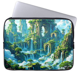 Waterfall Träd Kingdom Dream Laptop Fodral