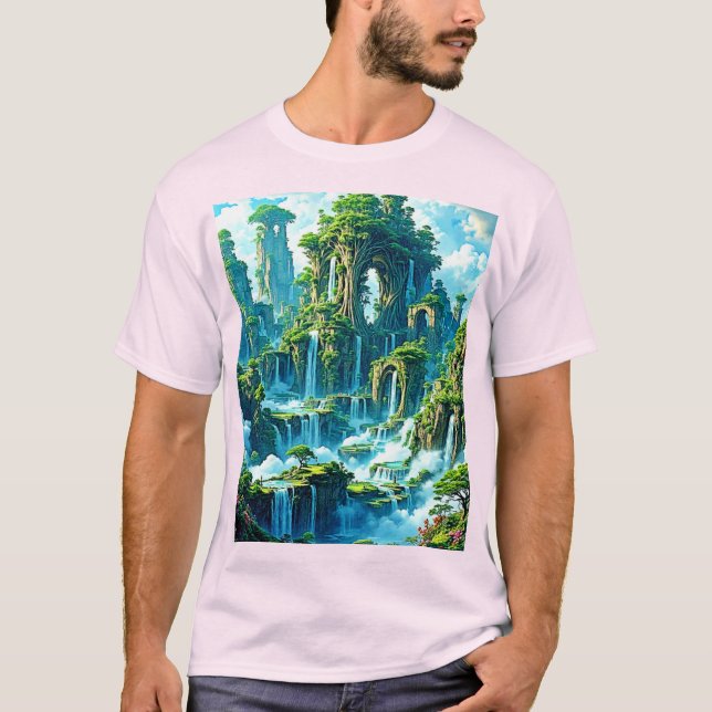 Waterfall Träd Kingdom Dream T Shirt (Framsida)