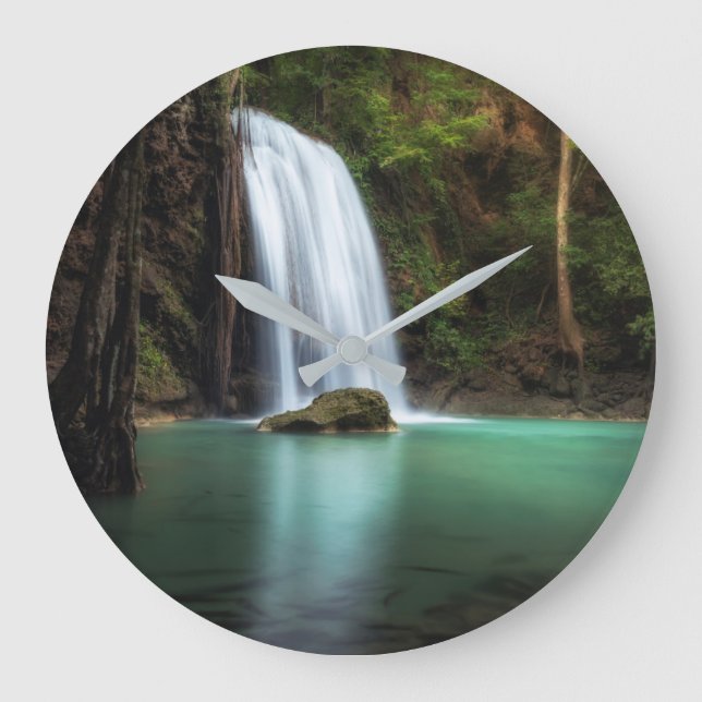 Waterfalls | Erawan Waterfall, Thailand Stor Klocka (Framsida)