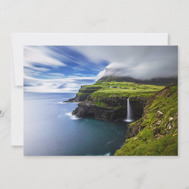 Waterfalls | Faroe Islands, Denmark Tack Kort (Framsida)