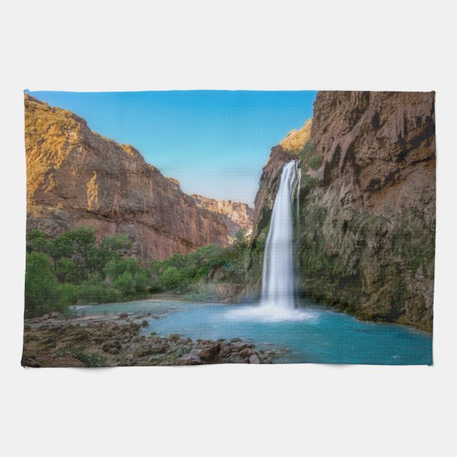 Waterfalls | Havasu Falls at Sunset Kökshandduk (Horisontell)