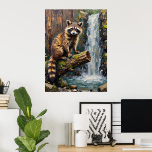 Waterfalls Kant: A Raccoons Stance Poster