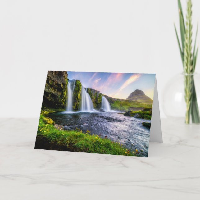 Waterfalls | Kirkjufellsfoss, Iceland Kort (Framsida)