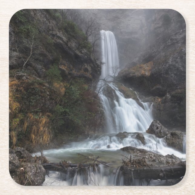 Waterfalls | Los Chorros Waterfall Underlägg Papper Kvadrat (Framsidan)