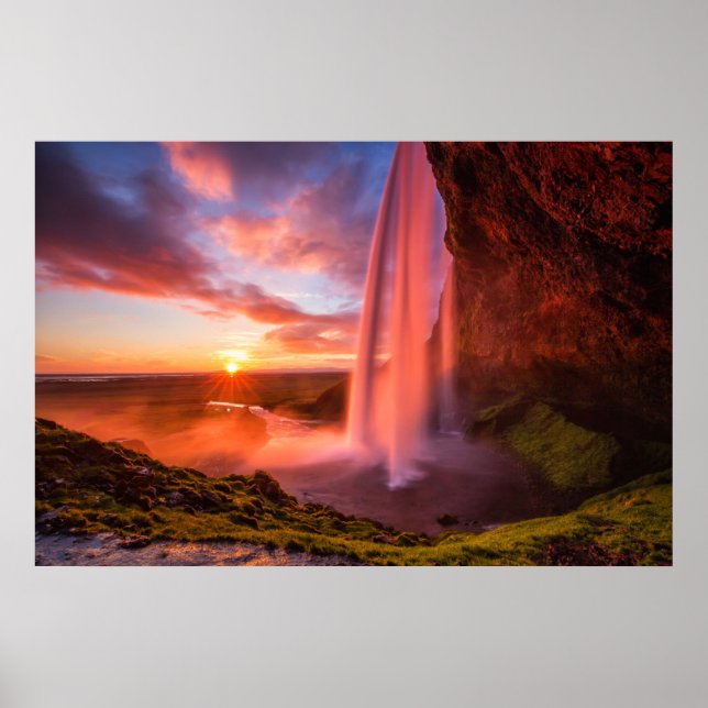 Waterfalls | Seljalandsfoss Waterfall Poster (Framsidan)