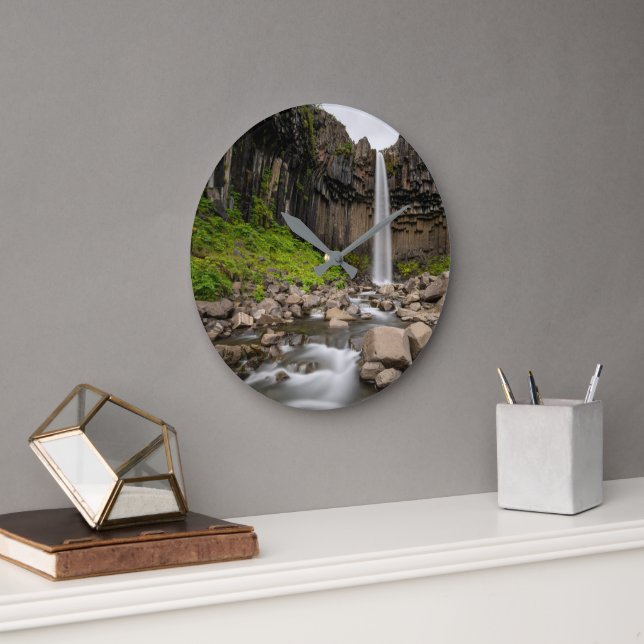 Waterfalls | Svartifoss Waterfall, South Iceland Stor Klocka (Kontor)