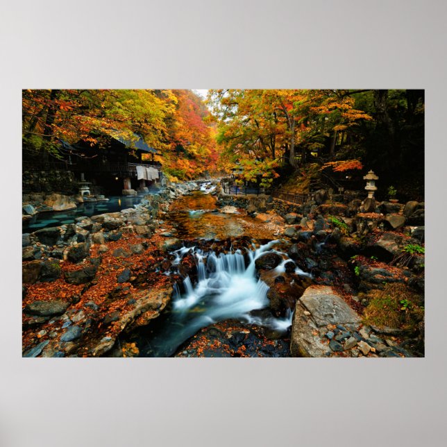 Waterfalls | Takaragawa Onsen Osenkaku, Japan Poster (Framsidan)
